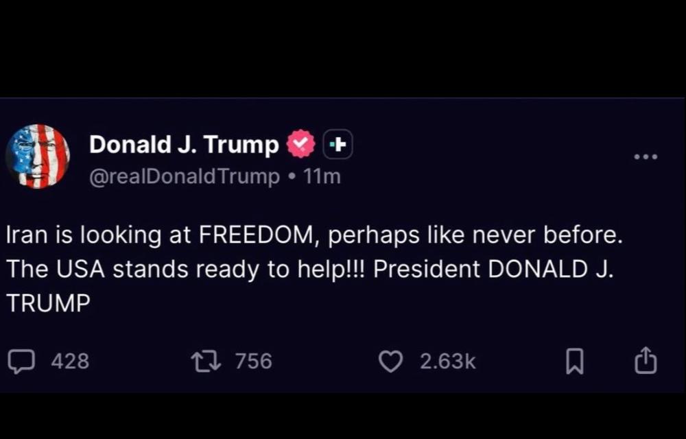 ترەمپ  ئێران لە هەموو کاتێک زیاتر لە ئازادی نزیک بووەتەوە