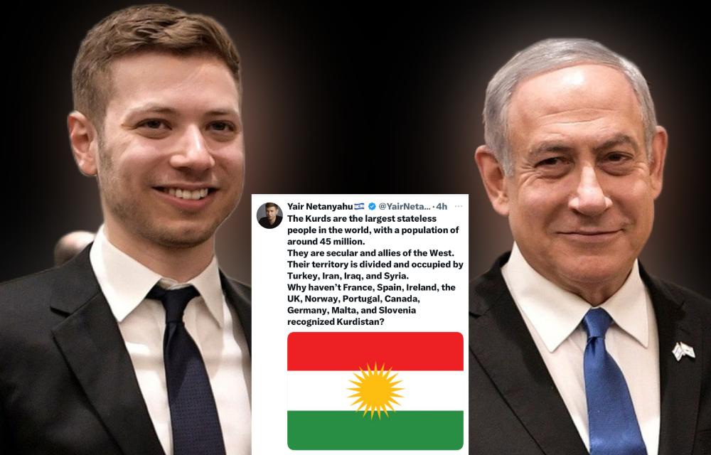 یائیر نەتانیاهوو كوڕی سەرۆكوەزیرانی ئیسرائیل بۆ ئەو وڵاتانەی دانیان بە دەوڵەتی فەڵەستین دا ناوە بۆ دانیان بە کوردستاندانەناوە